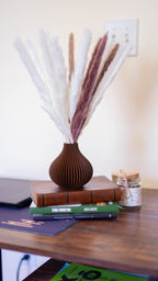 Onion Spiral Vase — Chocolate Brown Ribbed
