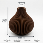 Onion Spiral Vase — Chocolate Brown Ribbed