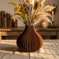 Onion Spiral Vase — Chocolate Brown Ribbed