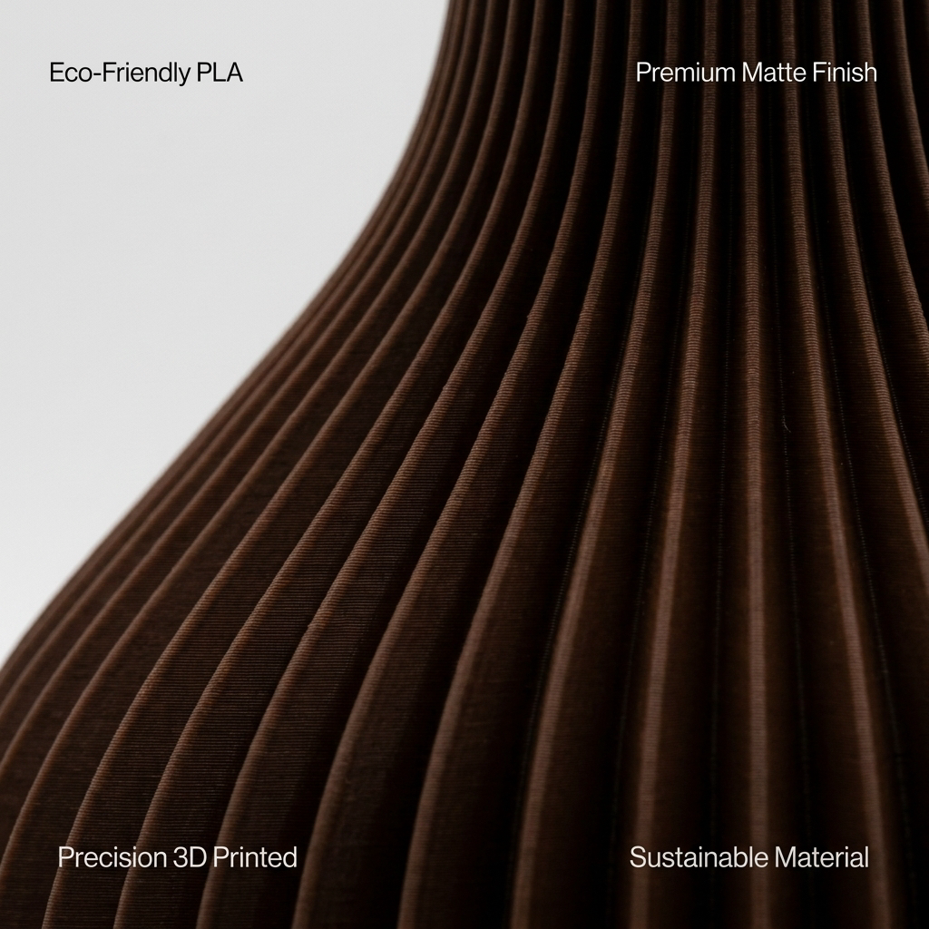 Onion Spiral Vase — Chocolate Brown Ribbed