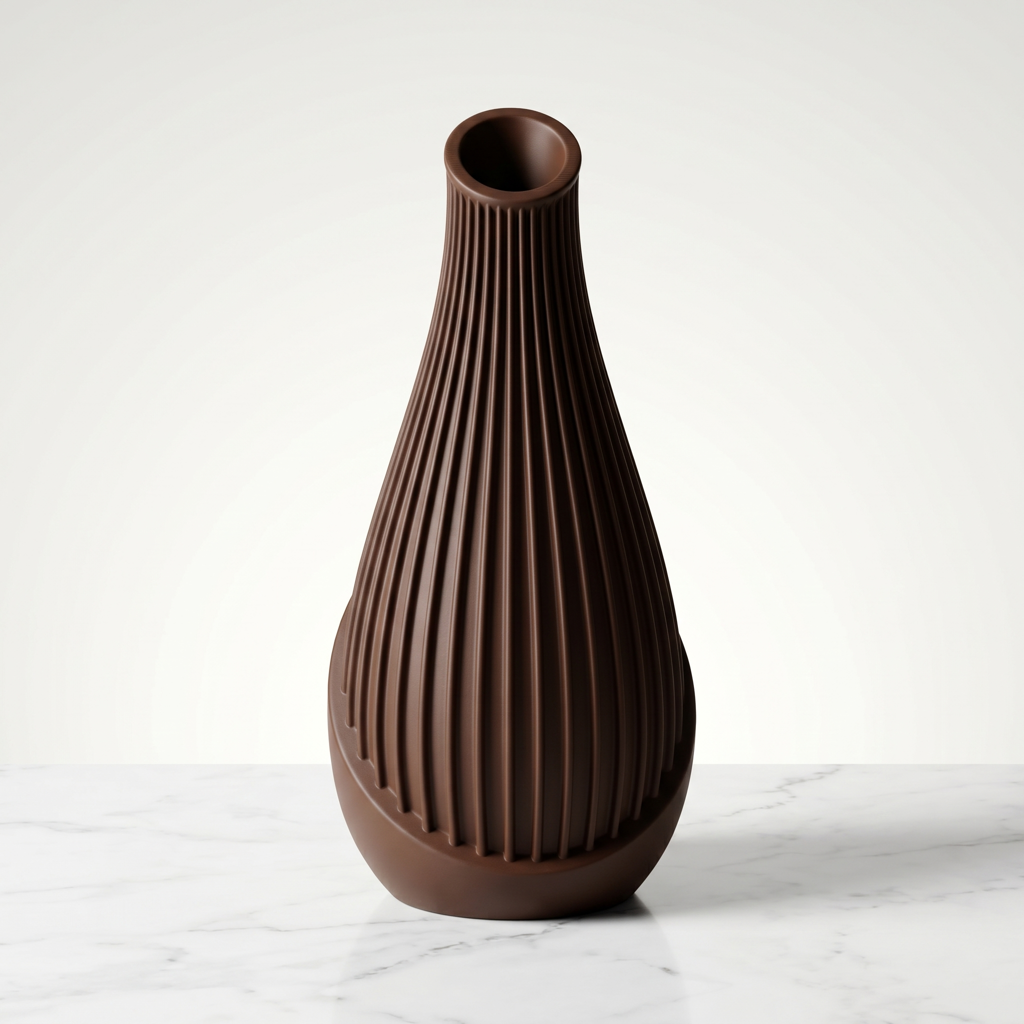 Ribbed Matte Bud Vase — White or Brown