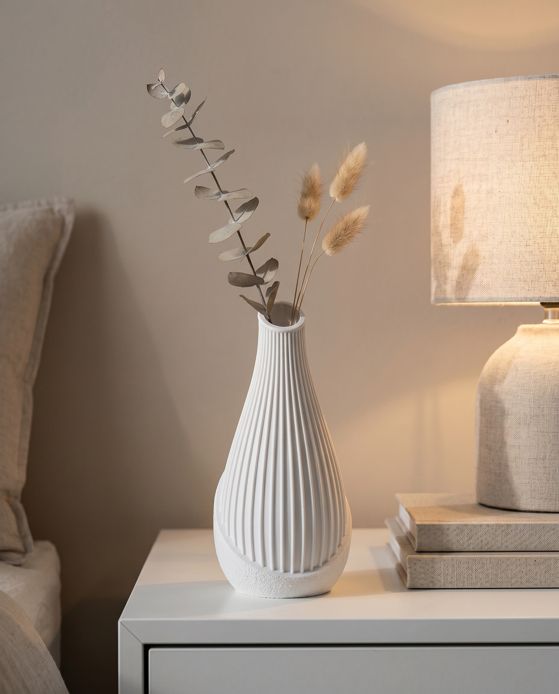 Ribbed Matte Bud Vase — White or Brown