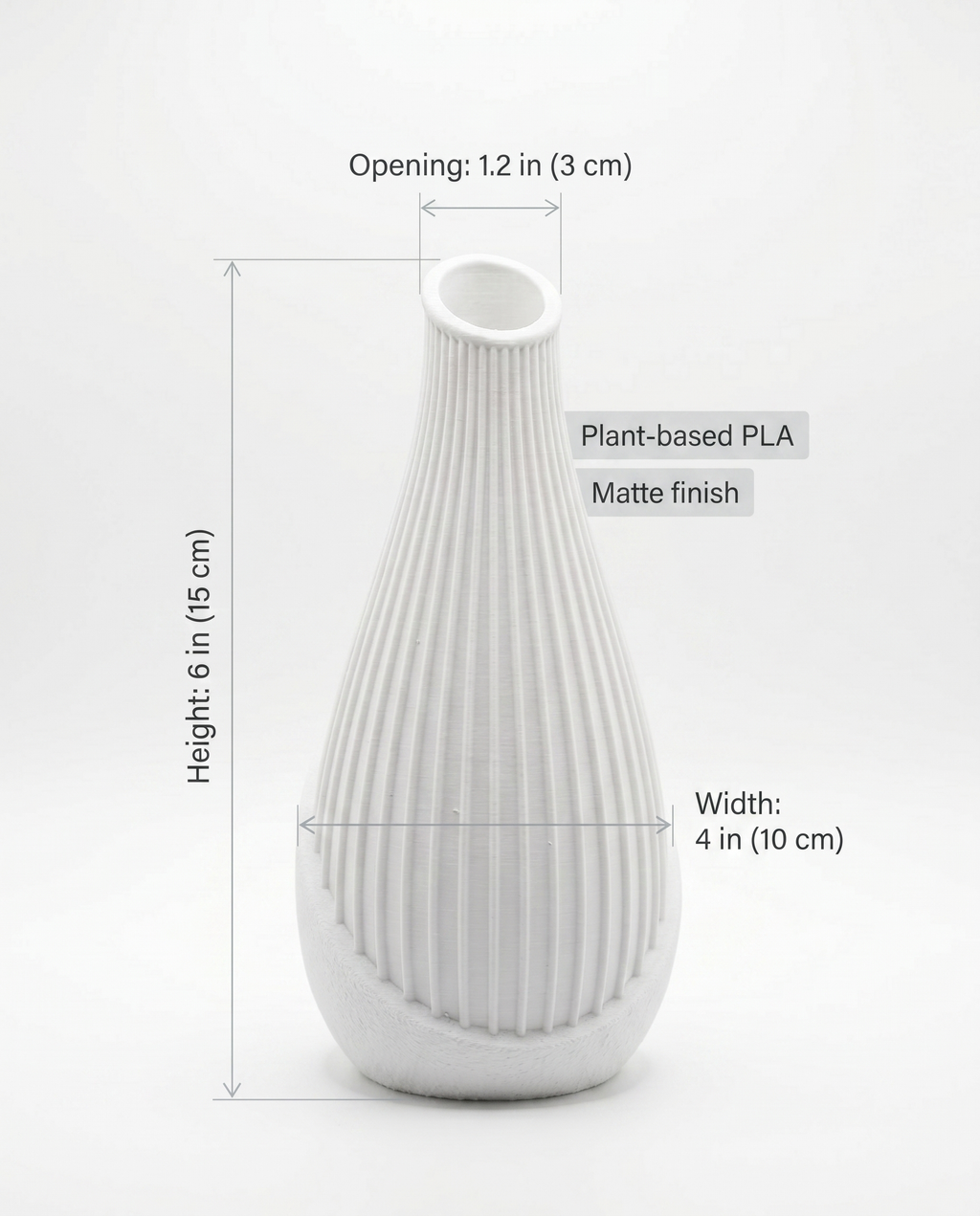 Ribbed Matte Bud Vase — White or Brown