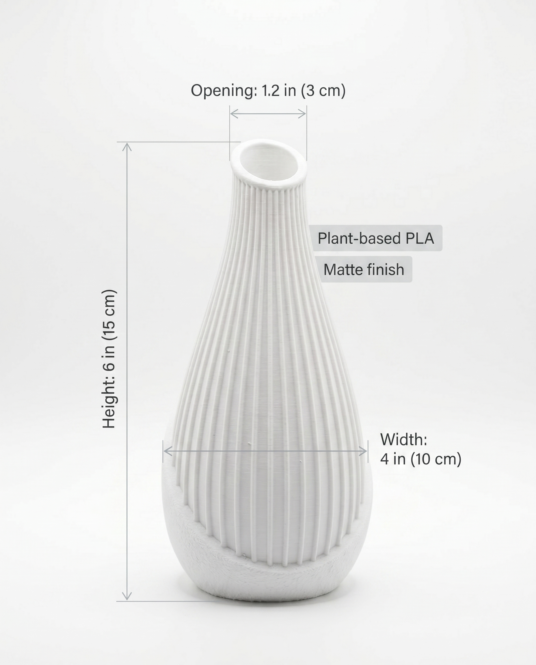 Ribbed Matte Bud Vase — White or Brown