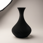 Spiral Vase — Matte Black Sculptural Decor