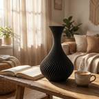 Spiral Vase — Matte Black Sculptural Decor
