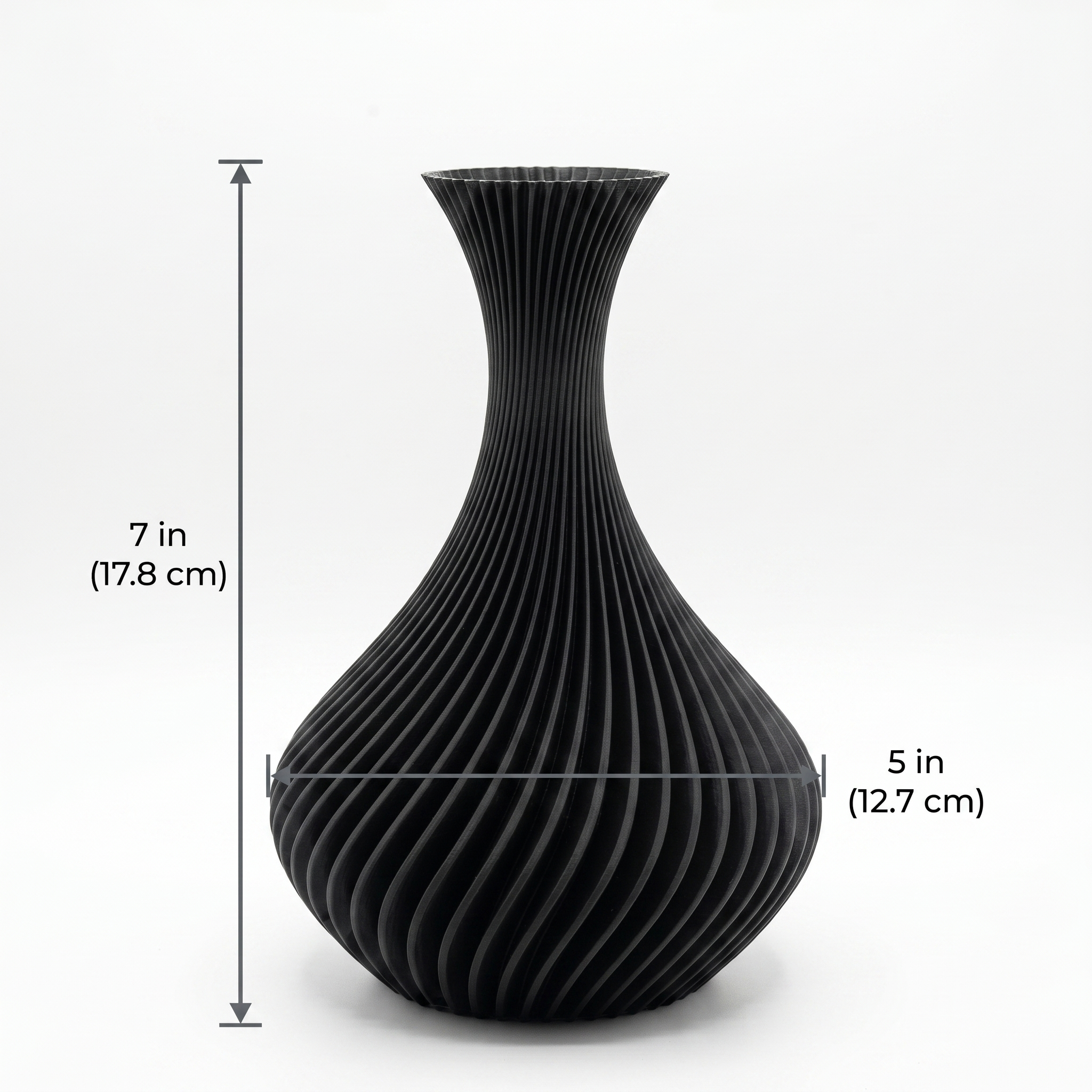 Spiral Vase — Matte Black Sculptural Decor