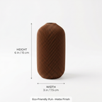 Ribbed Vase — Walnut Brown Boho Decor