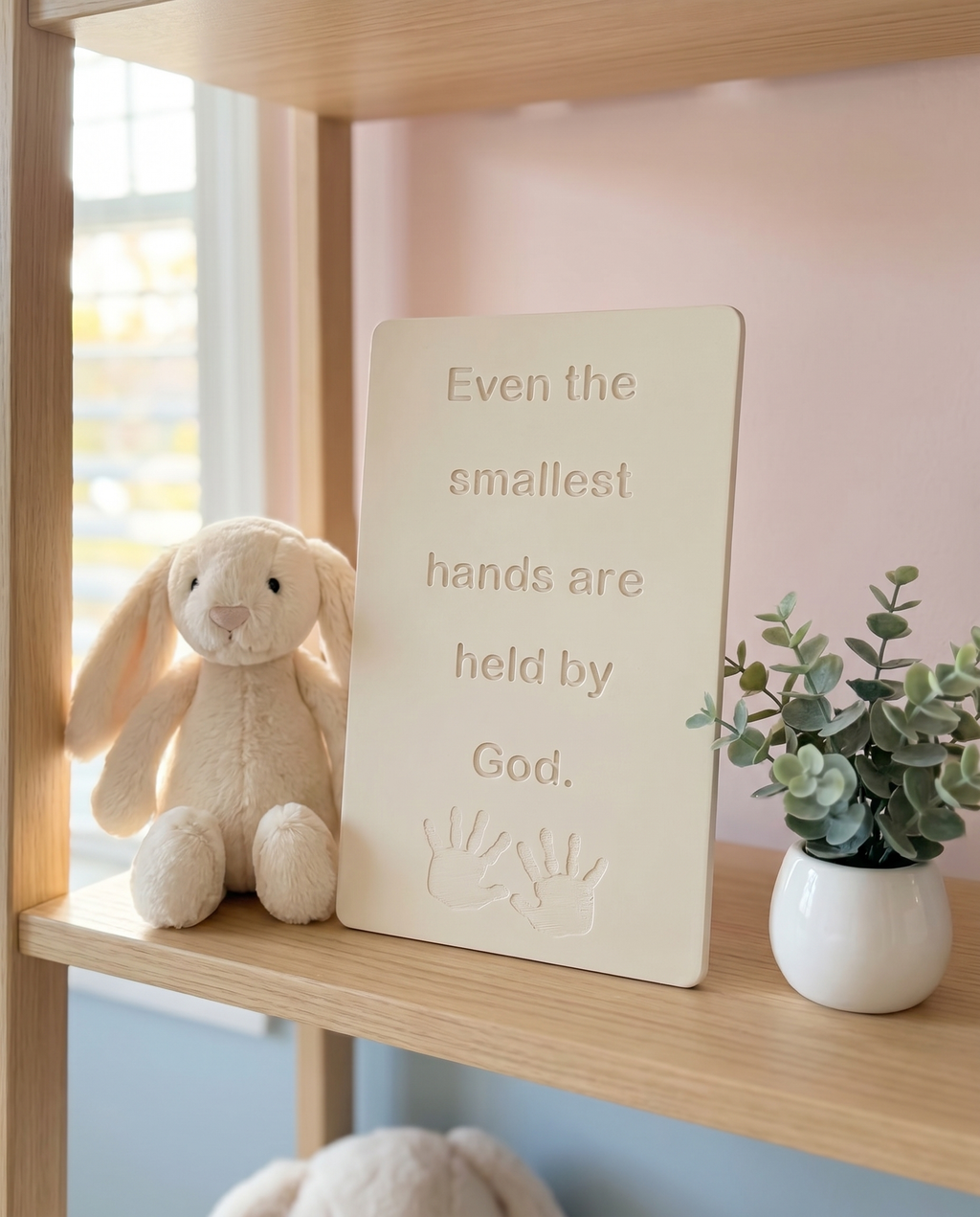 Even the Smallest Hands Are Held by God — Nursery Sign