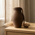 Rope textured vase in neutral tan for pampas grass and dried flowers
