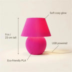Mushroom Lamp — Ribbed LED Table Lamp with Dimmer