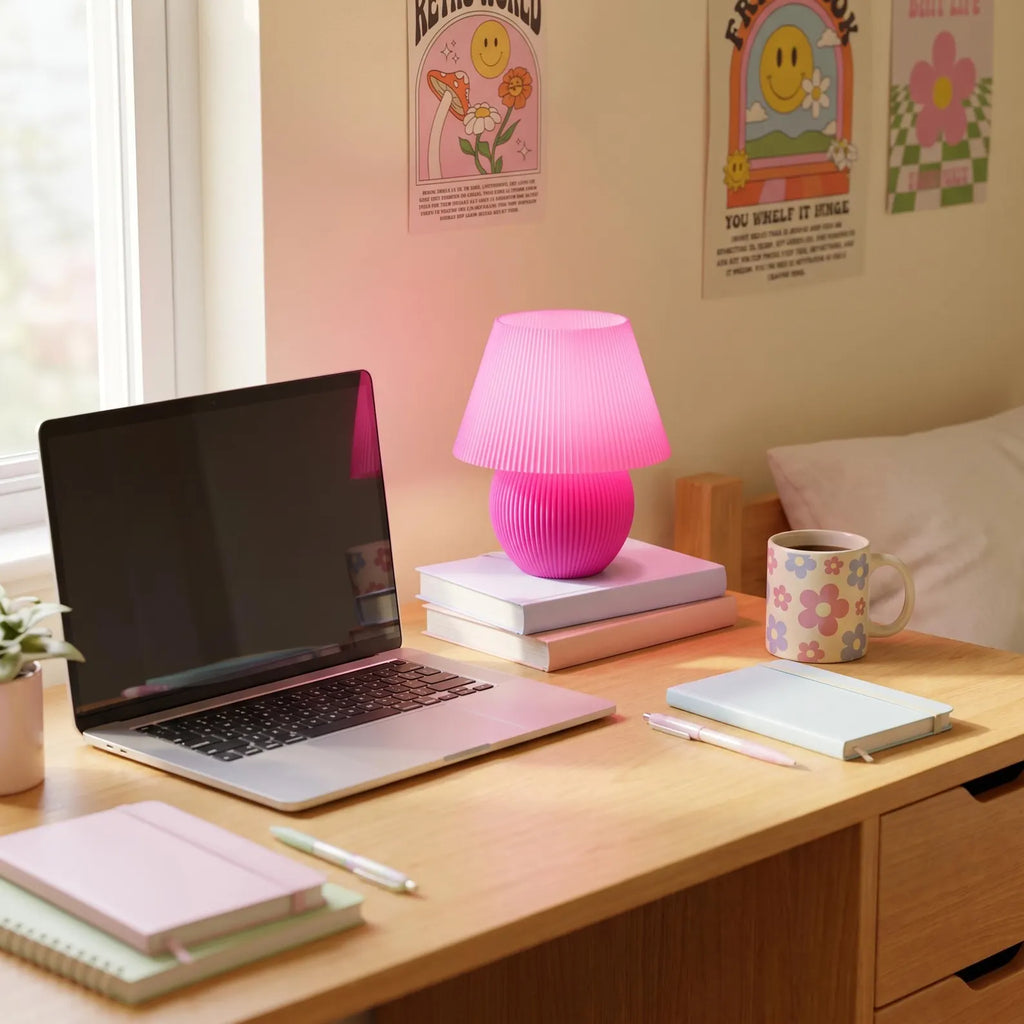 Mushroom Lamp — Ribbed LED Table Lamp with Dimmer