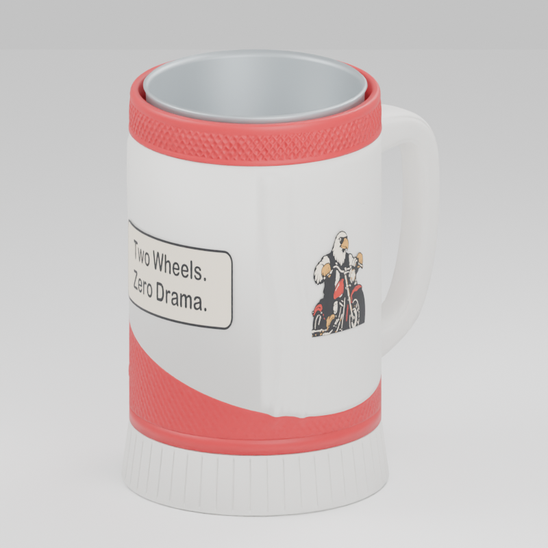 Motorcycle Eagle cup — 3D design preview in red and white. Customize colors before adding to cart.