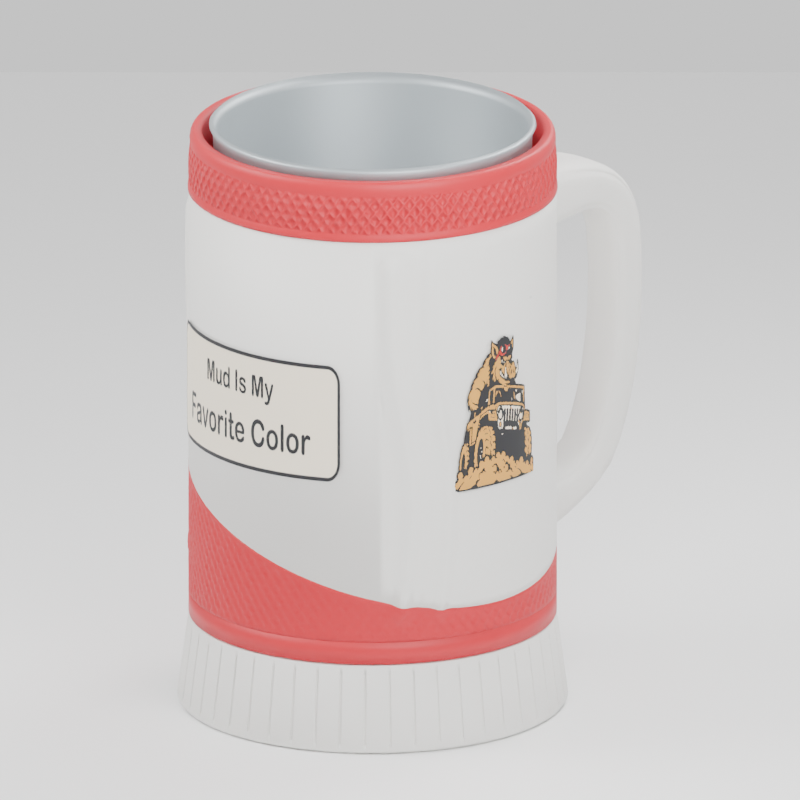 Off-Road Boar cup — 3D design preview in red and white. Customize colors before adding to cart.