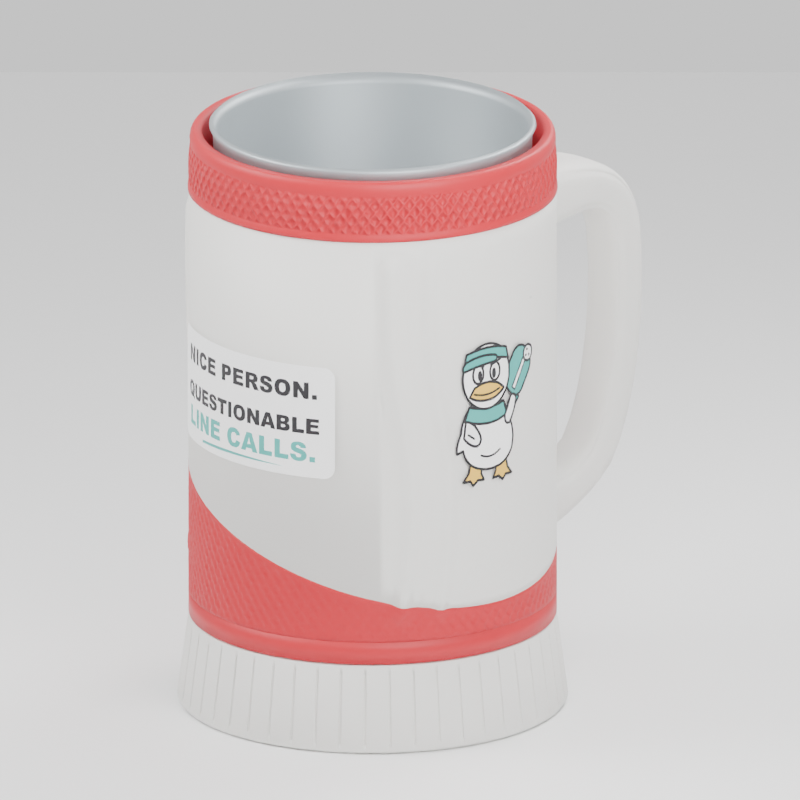 Pickleball Duck cup — 3D design preview in red and white. Customize colors before adding to cart.